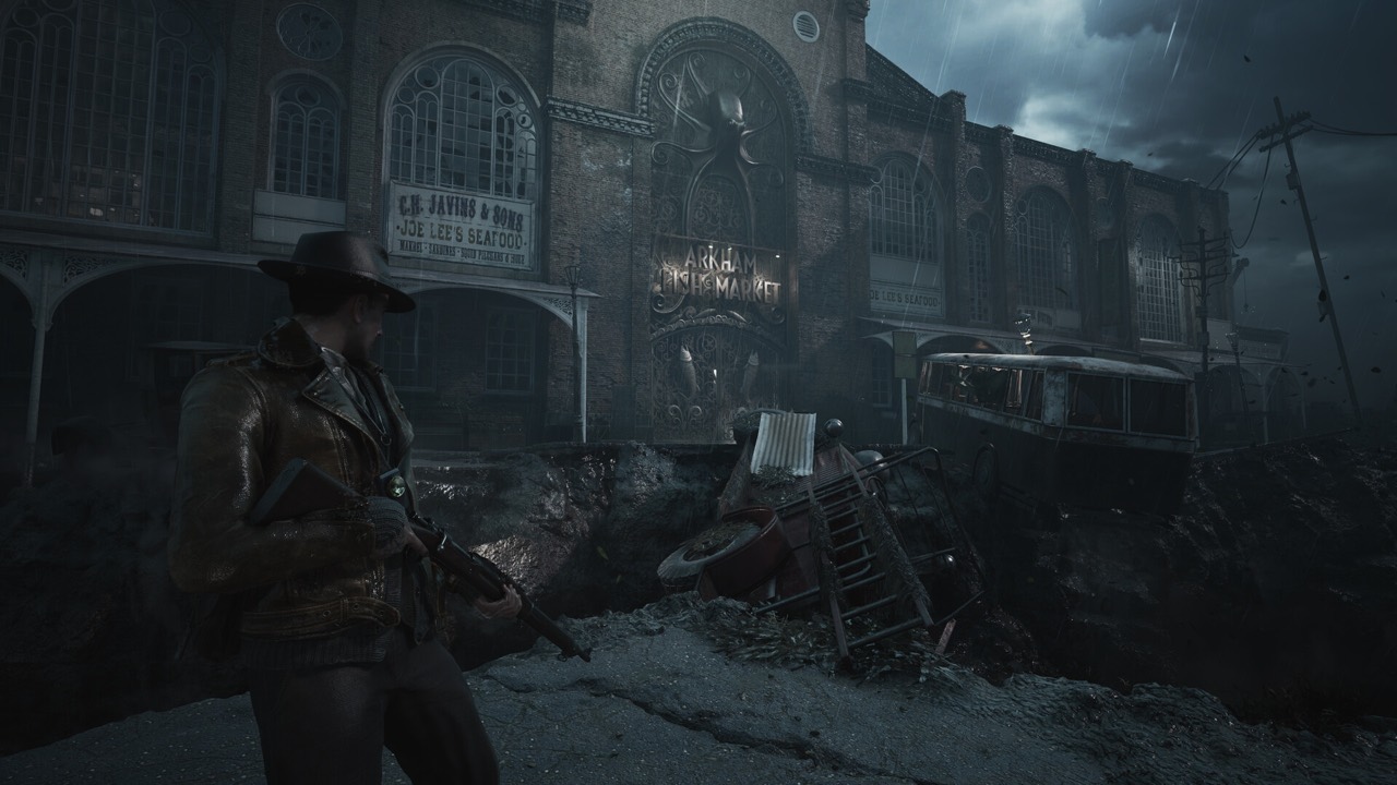 Boat traversal through flooded Arkham in The Sinking City 2